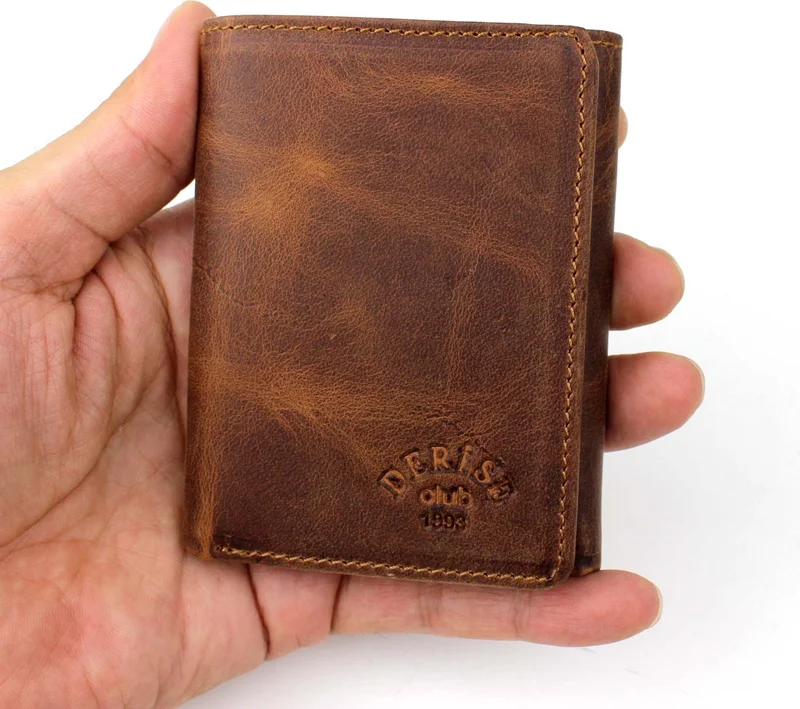 ديرسي كلوب Tan Color Men's Leather Card Holder Wallet