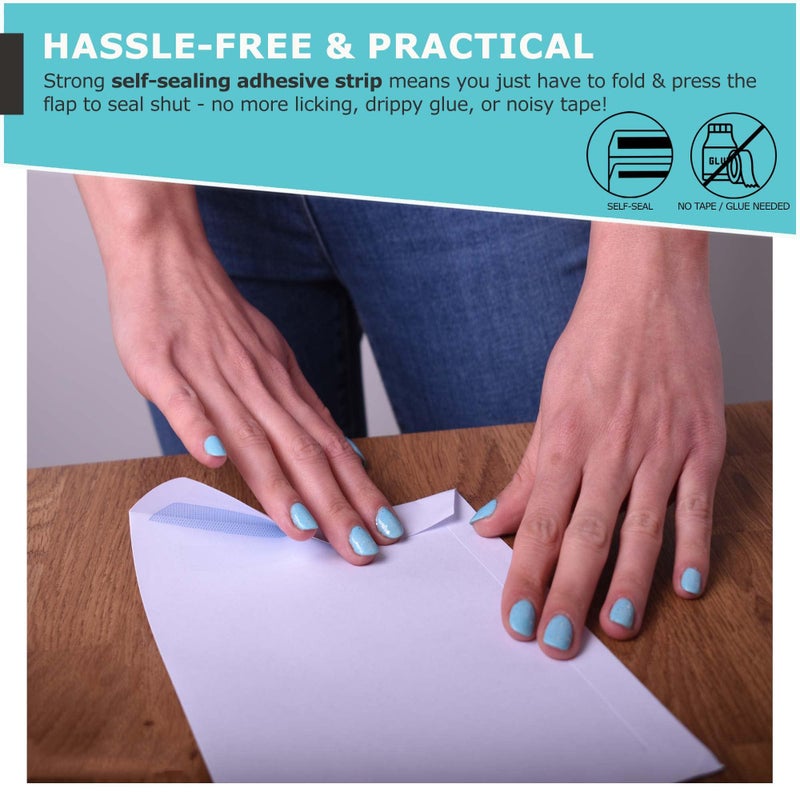 Luckam 100 DL Window Self-Seal Security Envelopes âAddress Window Self-Adhesive Printer-Safe for Office & Commercial Use Recyclable & Secure 110x220mm - Image 4