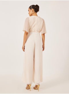 Styli Textured Dobby V-Neck Jumpsuit  - Image 5