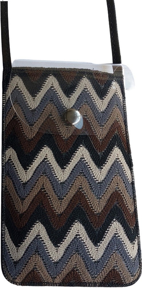 Cemmys Women's Cross Pattern Shoulder Strap Phone Bag Case - Brown - Ş  - Image 1