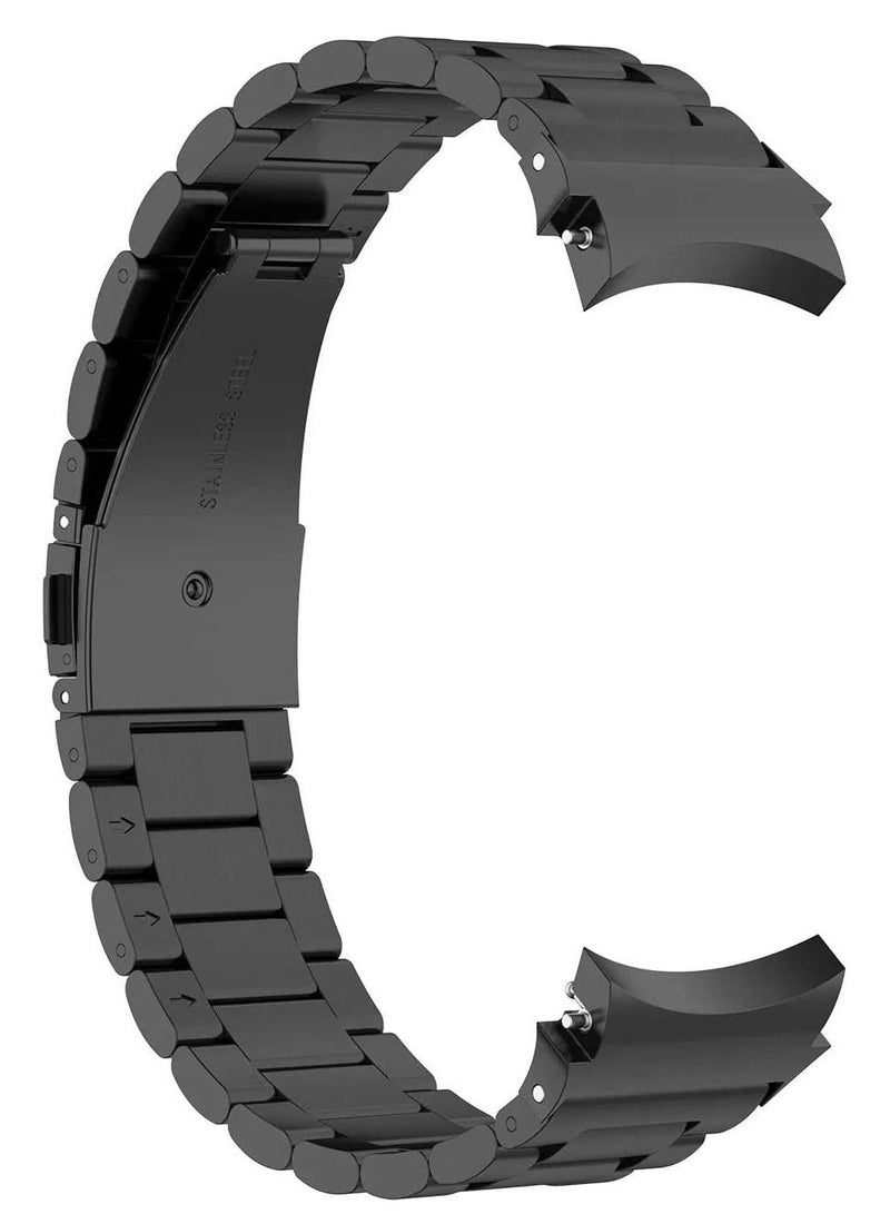 سوار كلاسيكي من الفولاذ المقاوم للصدأ بدون فجوات لساعة سامسونج جلاكسي 5 مقاس 40/44 و 5 برو 45 مم اسود - Image 1