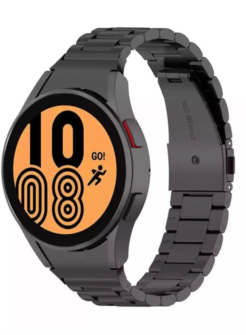 سوار كلاسيكي من الفولاذ المقاوم للصدأ بدون فجوات لساعة سامسونج جلاكسي 5 مقاس 40/44 و 5 برو 45 مم اسود - Image 2