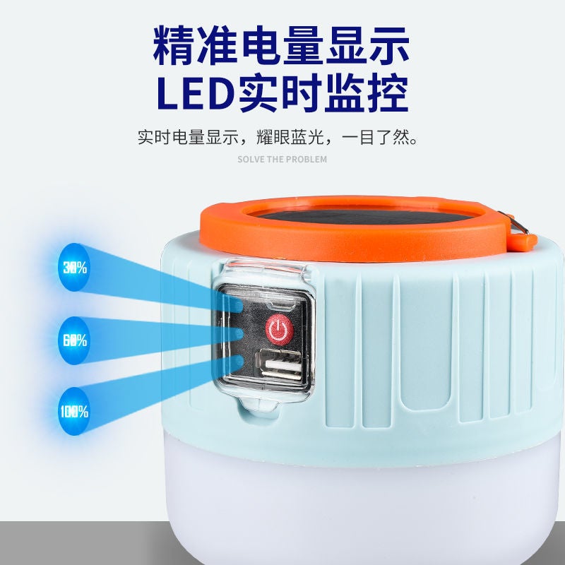 Outdoor Camping Power Outage Emergency Lighting Glare Lamp Solar Led Rechargeable Bulb Energy-Saving Lamp - Image 2