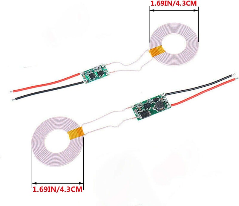 Abovehill Qi Wireless Charging Module Inductive Charger Transmitter Receiver Power Supply Module DC 5V 2A Coil Outer Diameter 43mm1 Pair - Image 3