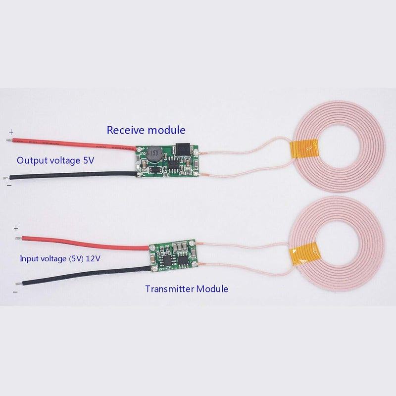 Abovehill Qi Wireless Charging Module Inductive Charger Transmitter Receiver Power Supply Module DC 5V 2A Coil Outer Diameter 43mm1 Pair - Image 2