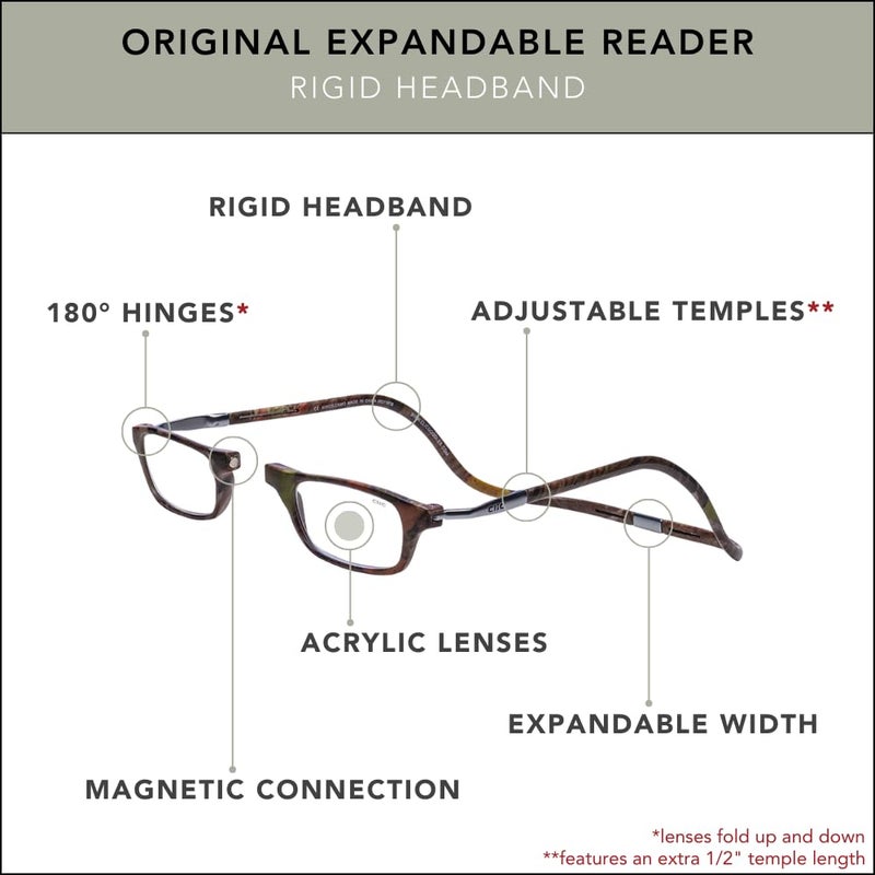 Clic Magnetic Reading Glasses  Adjustable Temple  Computer Readers  Original Expandable  (M-XL  Kings Camo  2.00 Magnification) - Image 4