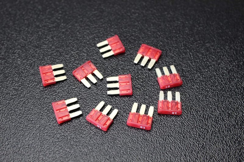ENNIS ELECTRONICS 10 Pack ATL 10 AMP FUSES Fuse Blade Dual Circuit Cooper BUSSMAN Micro 3 Leg ATL10 - Image 1