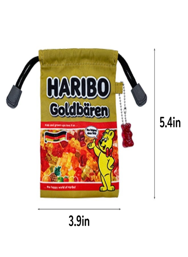 DCHK Haribo Goldbear Mini Drawstring Pouch, Polyester Small Storage Bag with String Closure, Cute Portable Pouch for Daily Essentials - Image 4