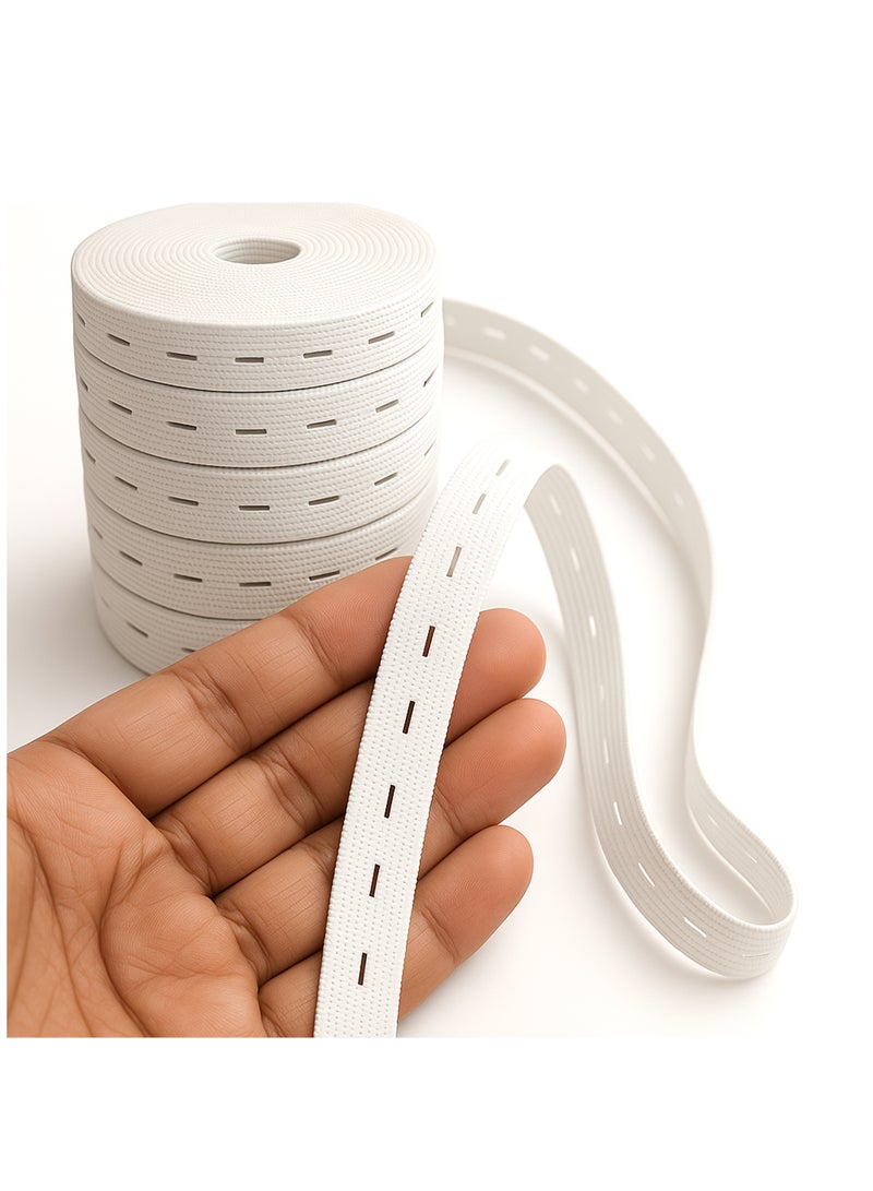Adjustable Buttonhole Elastic – 1.5cm Wide for Tailoring & Sewing Projects (36 Yard) - Image 1