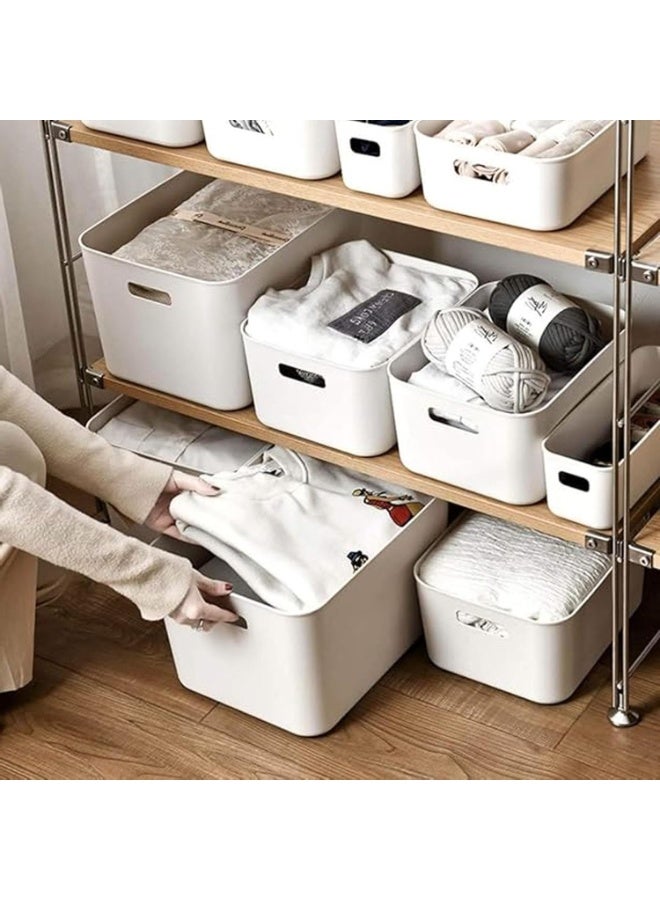 ZOXITY Storage Basket, 4 pcs Cupboard Organiser (30.5 x 20.5 x 12cm) Wardrobe Organiser Box, Cupboard Storage Boxes With Handles, Kitchen Storage & Organisation, For Pantry Organizers and Storage - Image 5