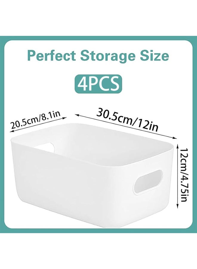 ZOXITY Storage Basket, 4 pcs Cupboard Organiser (30.5 x 20.5 x 12cm) Wardrobe Organiser Box, Cupboard Storage Boxes With Handles, Kitchen Storage & Organisation, For Pantry Organizers and Storage - Image 3