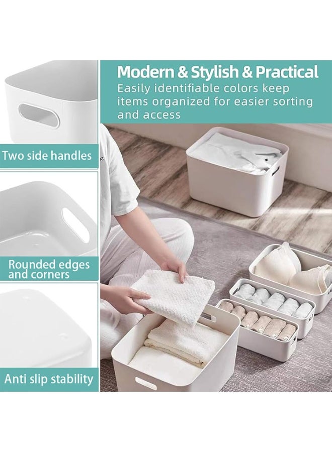 ZOXITY Storage Basket, 4 pcs Cupboard Organiser (30.5 x 20.5 x 12cm) Wardrobe Organiser Box, Cupboard Storage Boxes With Handles, Kitchen Storage & Organisation, For Pantry Organizers and Storage - Image 4
