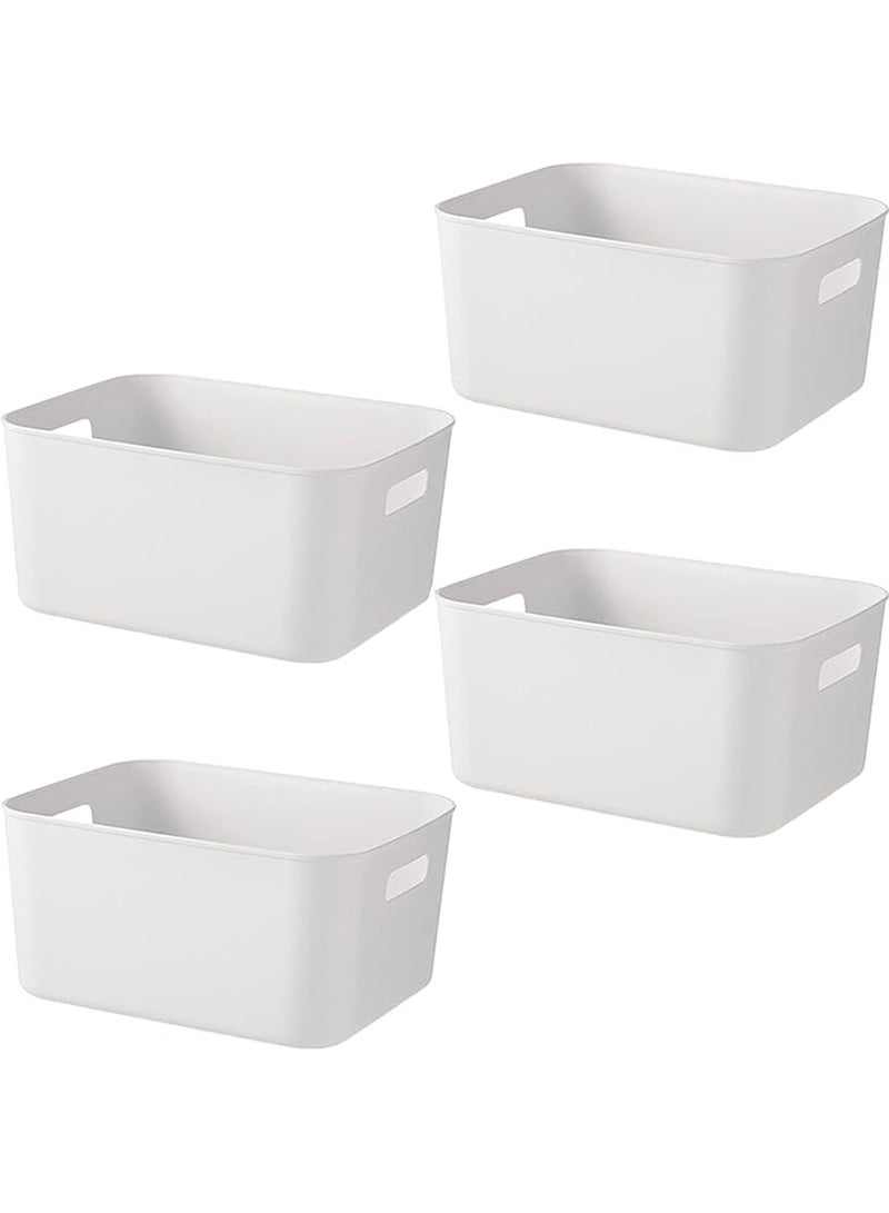 ZOXITY Storage Basket, 4 pcs Cupboard Organiser (30.5 x 20.5 x 12cm) Wardrobe Organiser Box, Cupboard Storage Boxes With Handles, Kitchen Storage & Organisation, For Pantry Organizers and Storage - Image 1