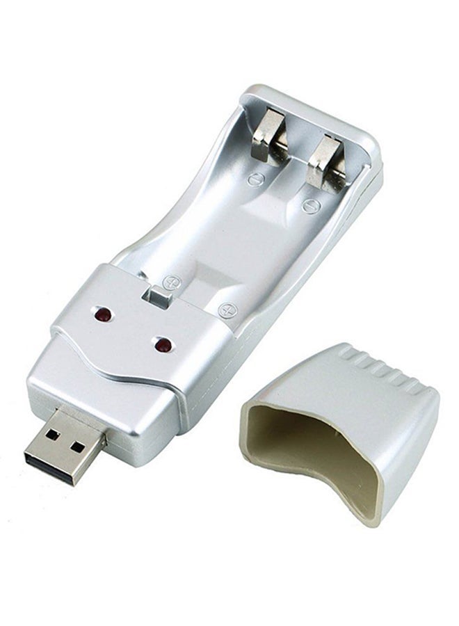 NIBEMINENT NiMH AA And AAA Battery High Capacity USB Charger Silver  - Image 1