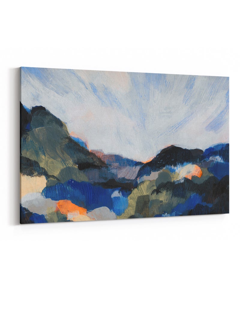 لوحة كانفاس على إطار خشبي بتصميم جبال زرقاء - Image 4