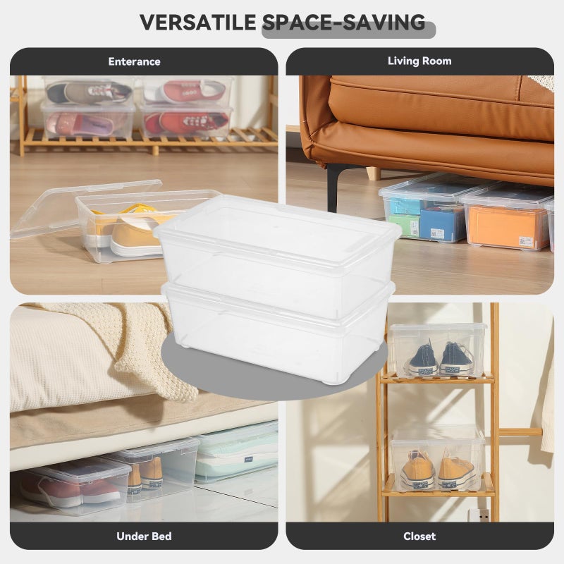 novelinks 6 Quart Clear Plastic Storage Bins with Transparent Lids Stackable Box Craft Storage Organizing Container Sensory Bin,8 Pack - Image 3