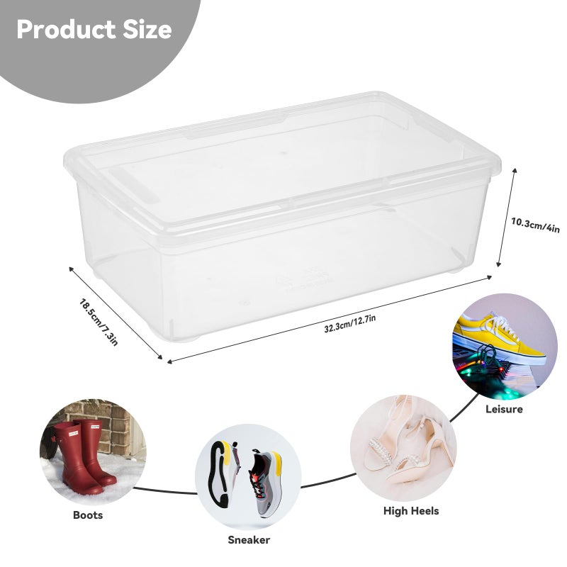 novelinks 6 Quart Clear Plastic Storage Bins with Transparent Lids Stackable Box Craft Storage Organizing Container Sensory Bin,8 Pack - Image 4