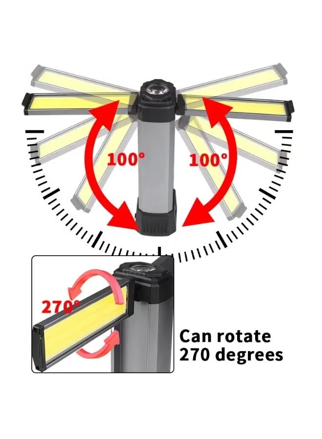تايجر High Quality 2000 Lumens Portable Work Light with Type-C Rechargeable Battery, Powerful LED Floodlight with Adjustable Stand, Durable and Waterproof Design, Ideal for Outdoor Activities, Garage Work, Emergency Situations, Camping, Construction, and Home Use - Image 4