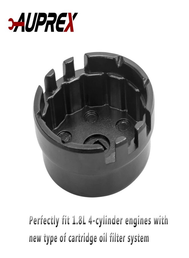 AUPREX Oil Filter Wrench Tool for Toyota Corolla, Prius, Prius Prime, Prius V, Matrix, CT200h, Scion iM/iQ/xD with 1.8 Liter Engines, 64mm 14 Flute Cup Style Oil Filter Removal Tool -6 Slots - Image 3