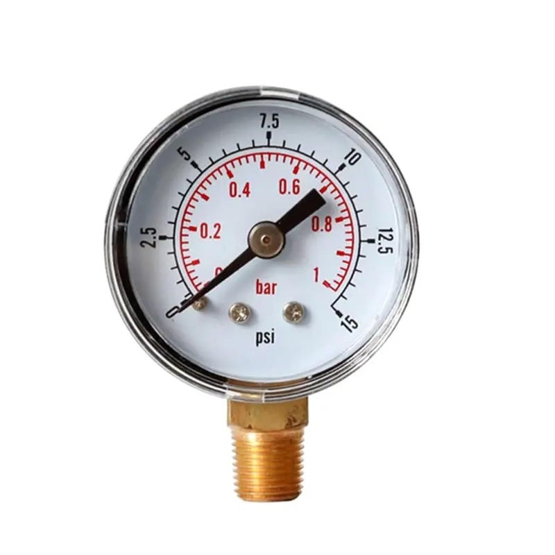 Pressure Gauge 40mm Face 1 8 BSPT Bottom Mount 60 PSI For Air Gas Water Fuel Liquid - Image 1