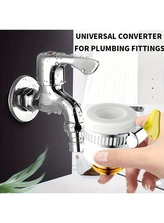 Universal Faucet Adapter 1pc Metal Plastic Anti Slip Tap Connector for Water Filter Washing Machine Car Wash Hose - Image 2