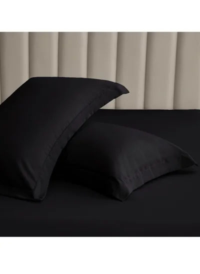 Donetella Microfiber Pillowcases 2-Pcs Soft Pillow Cover (50 x 75 CM) With Envelope Closure (Without Pillow Insert),Black