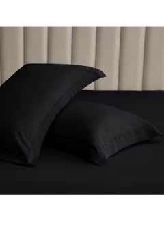 Donetella Microfiber Pillowcases 2-Pcs Soft Pillow Cover (50 x 75 CM) With Envelope Closure (Without Pillow Insert),Black  - Image 1
