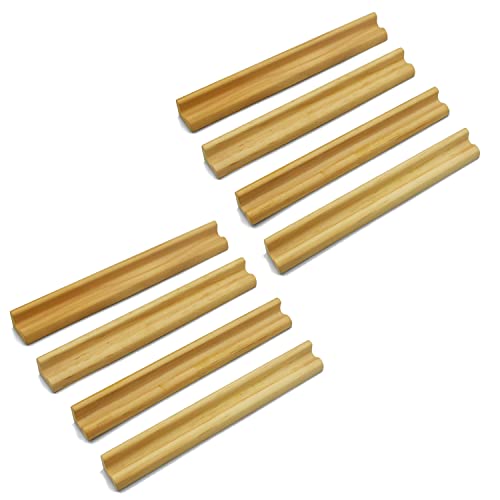 Yuanhe Scrabble Letter Tile Holders Wooden Scrabble Rack Tray Set of 8 for Crafts and Game Stands - Image 5