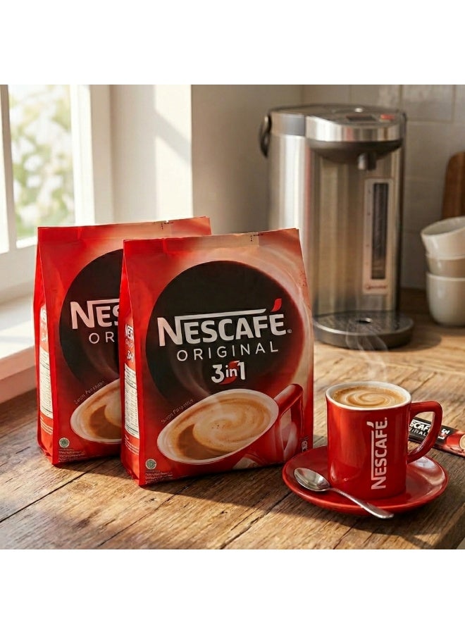 Nestle Nestlé Nescafe 3 in 1 Instant Coffee Sachets 17.5g - Original Flavor, 60 Count (2 Packs of 30) - Image 2