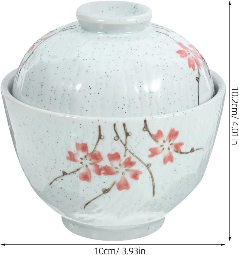 Hemoton 39inch Retro Ceramic Ramen Bowl with Lid Miso Soup Bowl Japanese Style Ramen Bowl for Noodle Rice Porridge Soup Fruit Sala - Image 2