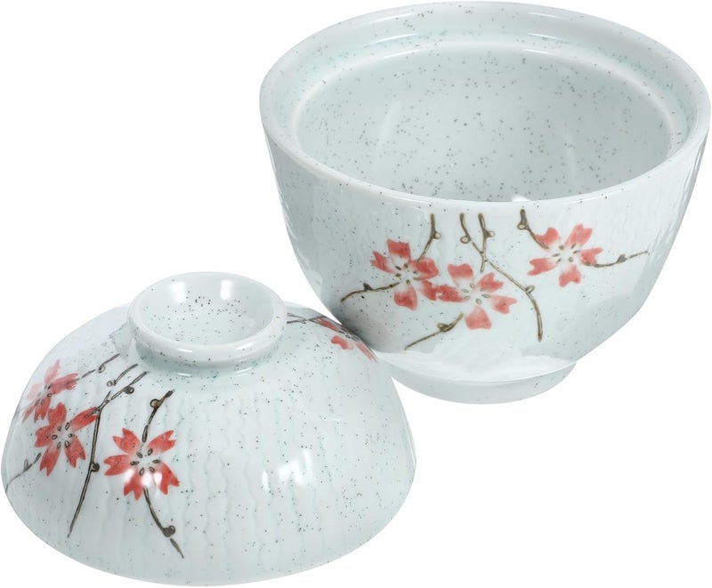Hemoton 39inch Retro Ceramic Ramen Bowl with Lid Miso Soup Bowl Japanese Style Ramen Bowl for Noodle Rice Porridge Soup Fruit Sala - Image 4