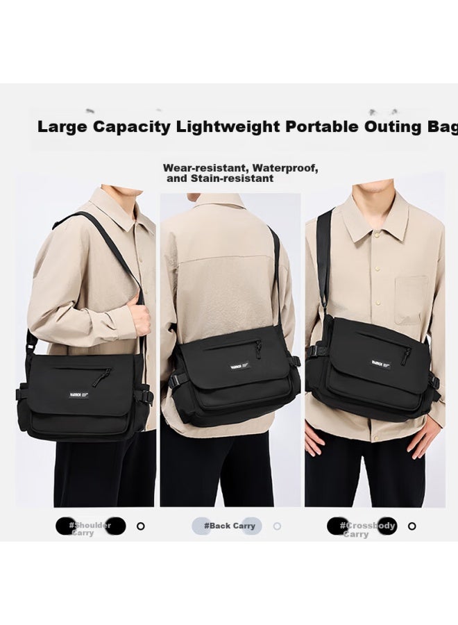 Pull Back Huili Canvas Shoulder Bag For Men, New Style, Portable Large Capacity Commuter Casual Crossbody Bag - Image 4