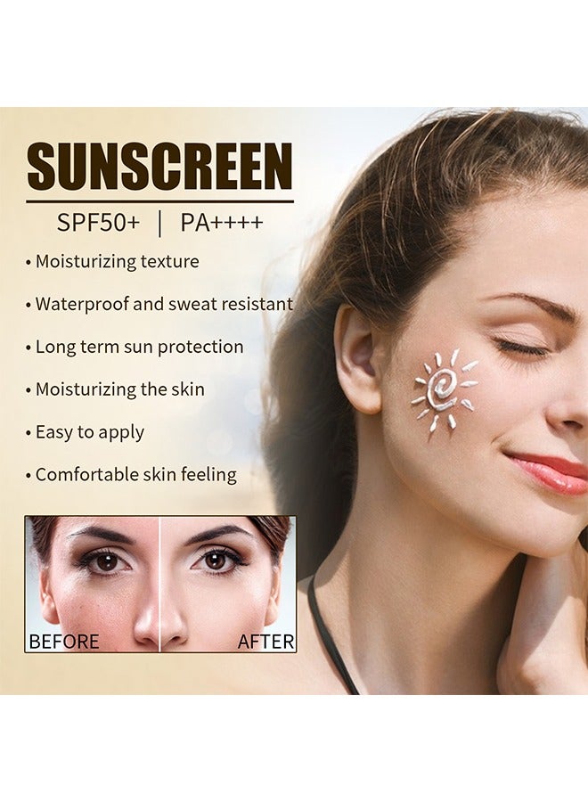 OUHOE Relief Sun Rice Probiotics SPF50+ PA++++, Rice Probiotics Sunscreen 50ML,Waterproof  Moisturizing Whitening Sunscreen Cream For Face and Body Daily Use Vacations  Outdoor Sports - Image 3