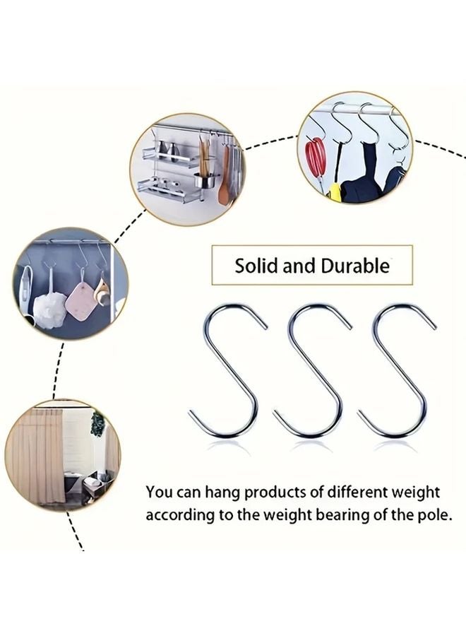 20PCS Golden S Hook With Plastic Ring Stainless Steel Multi Purpose Storage Utility Hooks - Image 5