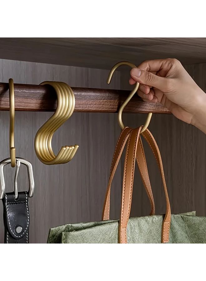 20PCS Golden S Hook With Plastic Ring Stainless Steel Multi Purpose Storage Utility Hooks - Image 2