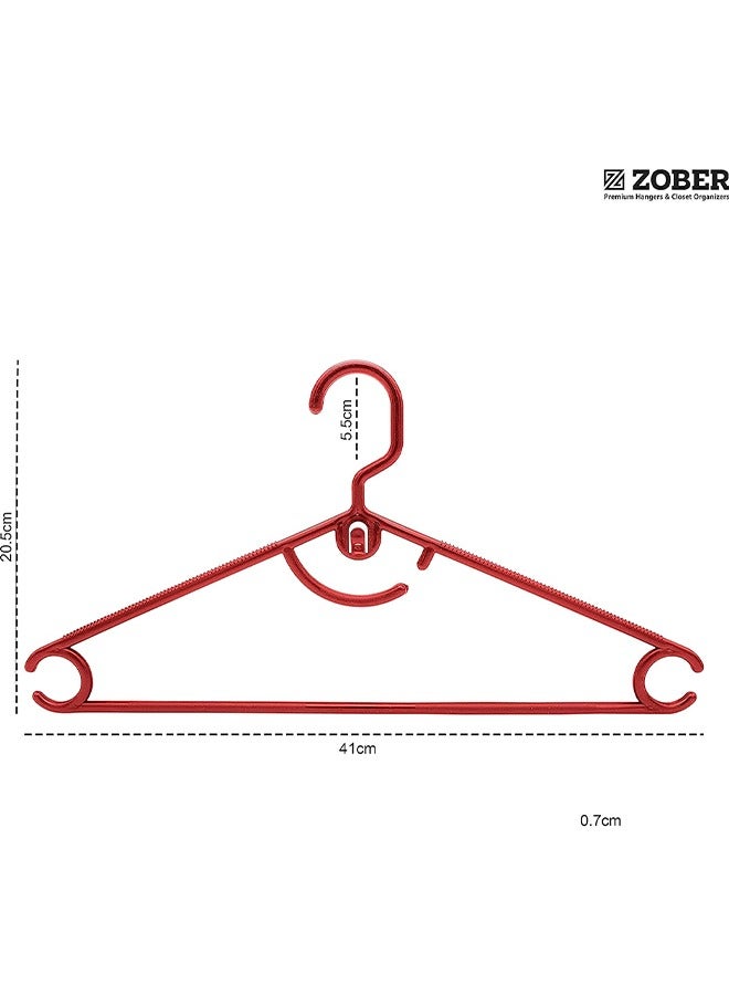 ZOBER Standard White Plastic Hangers Pack of 50 With Strap Hooks, Durable & Slim, Light-Weight For Shirts, Pants, Dresses Hangs upto 5.5 lbs - Image 3