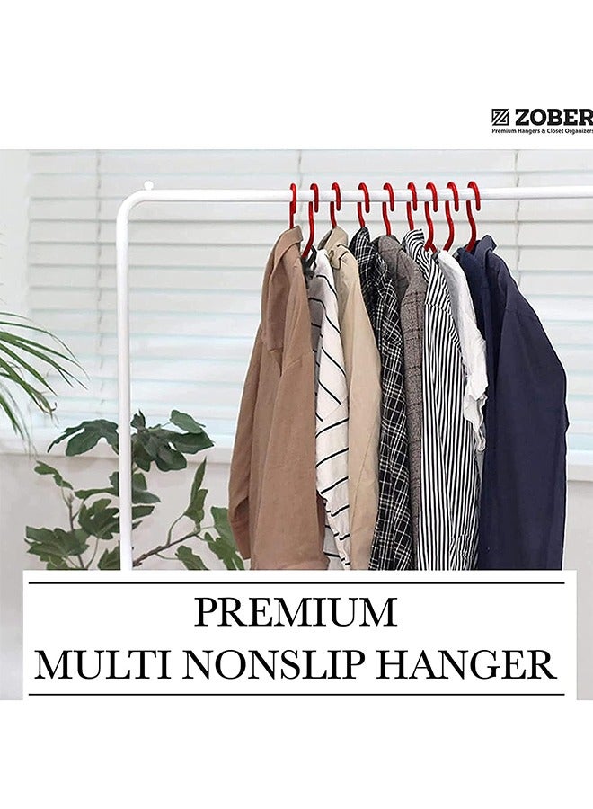 ZOBER Standard White Plastic Hangers Pack of 50 With Strap Hooks, Durable & Slim, Light-Weight For Shirts, Pants, Dresses Hangs upto 5.5 lbs - Image 2