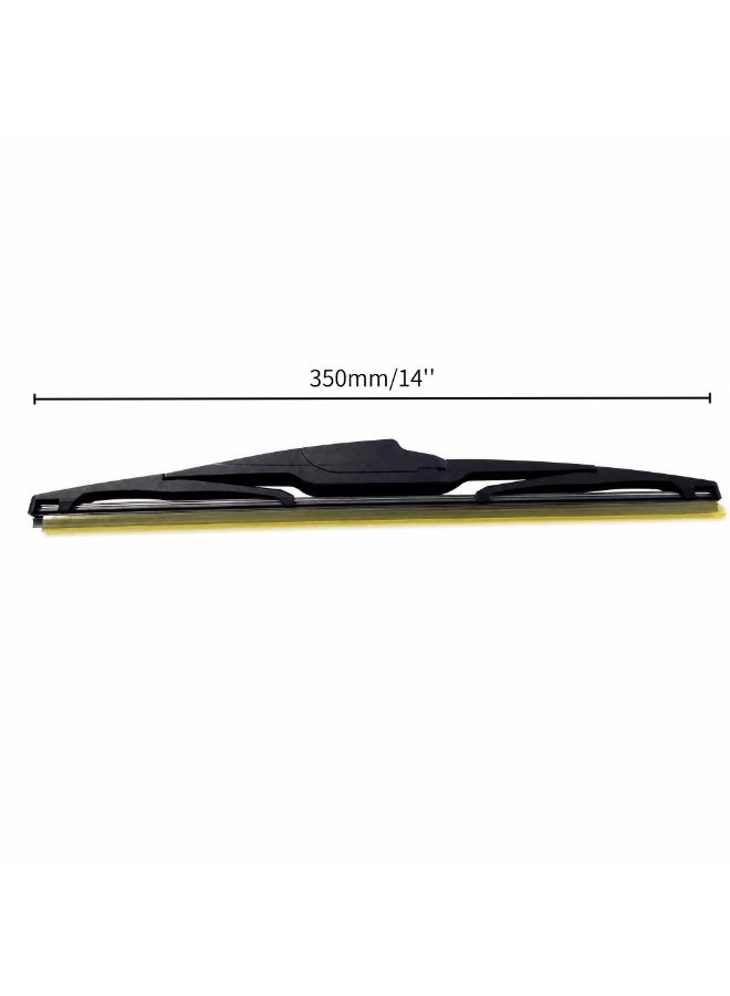METO 1pc  Silicone Rear Windshield Wiper Blade 14" (350mm), High Temperature & Sand Resistant, Comes with 3pcs Conversion Adapters, Easy DIY Installation, No Special Tools Required, Direct Replacement for Original Rear Wiper, Fits Hyundai Tucson, Toyota RAV4 GCC Spec - Image 3