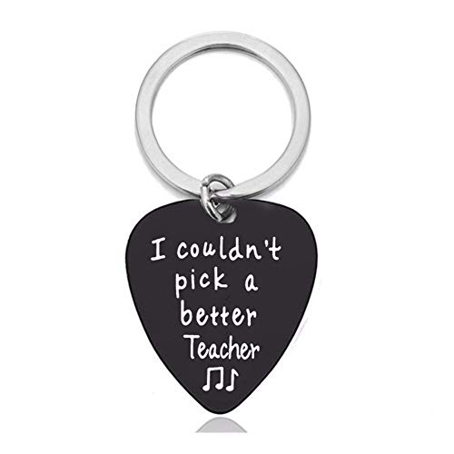 Sisadodo Music Teacher Gifts Keychain Teacher Appreciation Gifts I Couldnt Pick A Better Teacher Guitar Pick Keychain Gift for Teacher Thank You Gifts for Musicians Men Women - Image 1