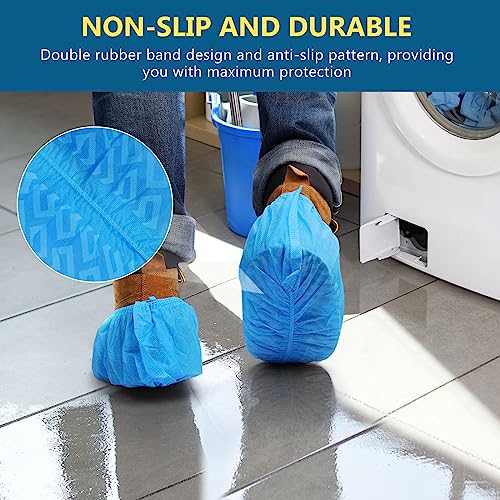 squish Shoe Covers Disposable Non Slip, Thick Extra Disposable Boot Covers Slip Proof Shoe Cover for Indoors Outdoors Recyclable Durable Protector Covers Fits Virtually Most Shoes 100 Pack(50 pairs) - Image 5