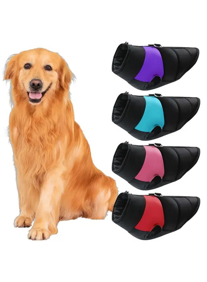 Heavy Duty Thermal Insulated Dog Winter Coat Full Zip 3XL Red Black - Image 1