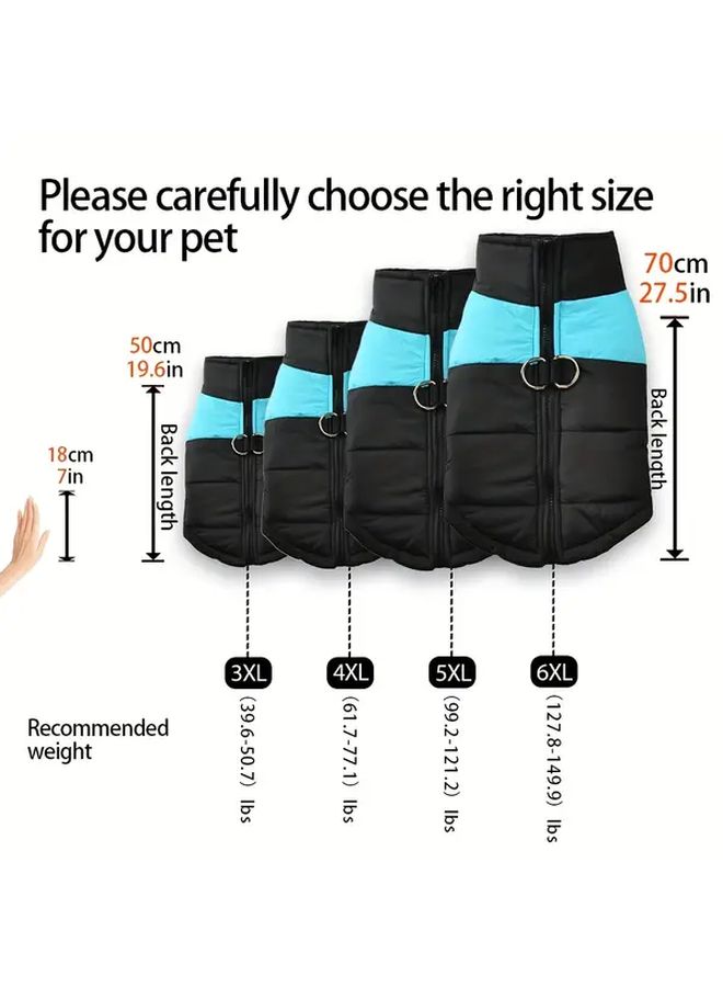 Heavy Duty Thermal Insulated Dog Winter Coat Full Zip 3XL Red Black - Image 3