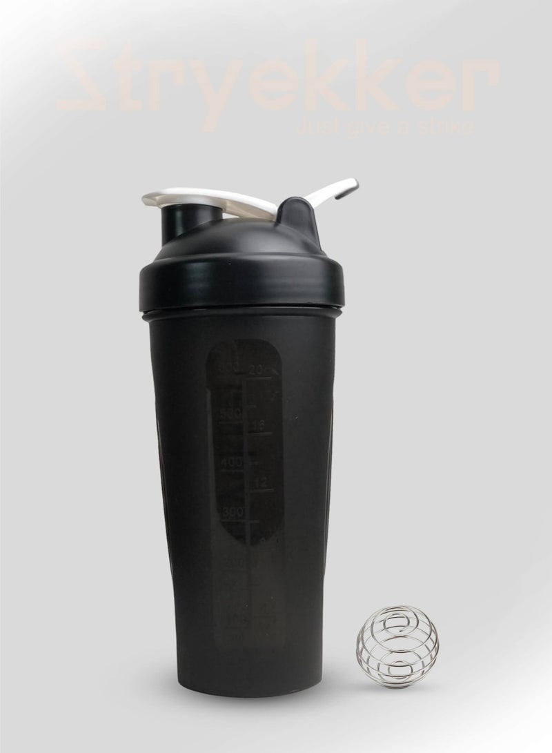 Stryekker Protein Shaker Bottle – Transparent Black, BPA-Free, 28oz, Leak-Proof Lid - Image 3