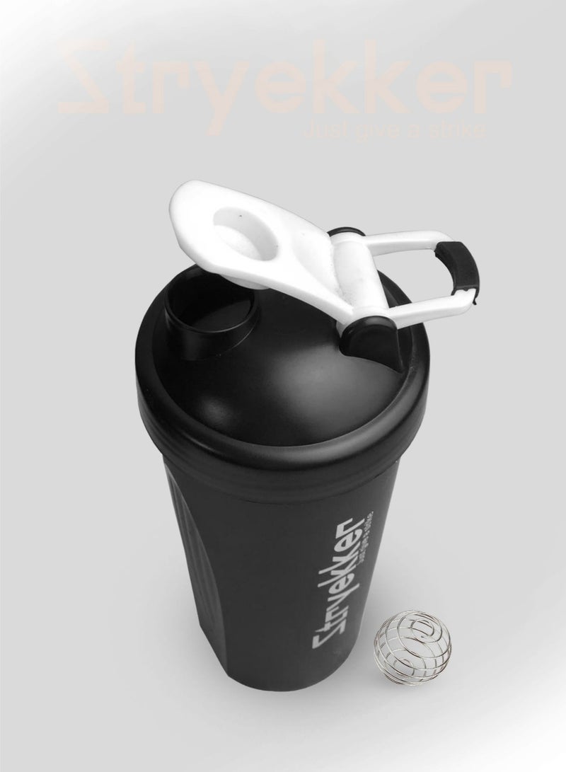Stryekker Protein Shaker Bottle – Transparent Black, BPA-Free, 28oz, Leak-Proof Lid - Image 4