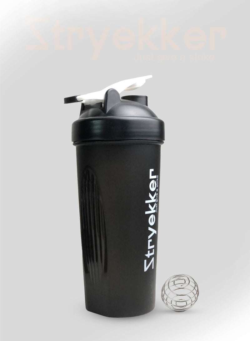Stryekker Protein Shaker Bottle – Transparent Black, BPA-Free, 28oz, Leak-Proof Lid - Image 2