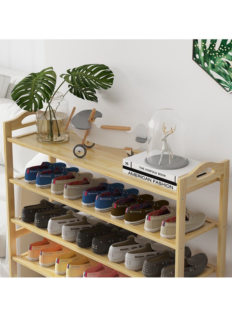 Beauenty Housewares For Household Goods 5-Tier Shoe Rack Organizer Natural Bamboo - Image 3