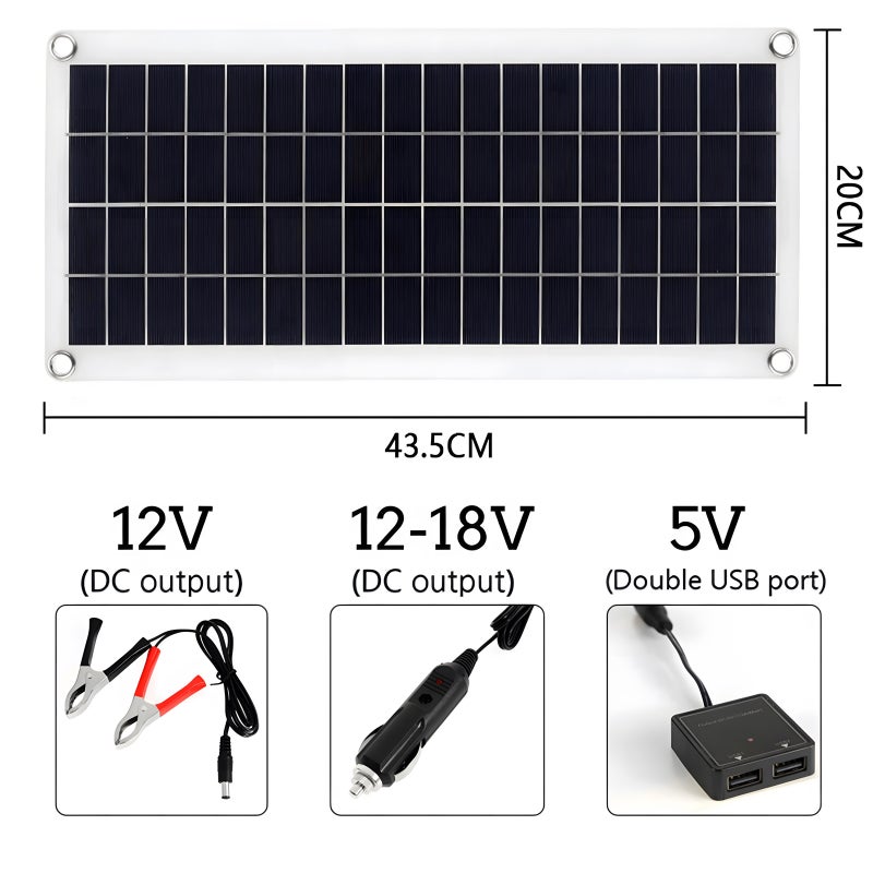 40W Solar Panel Kit Dual 12V USB With 100A Controller Solar Cells Poly Solar Cells for Car Yacht RV Battery Charger - Image 5
