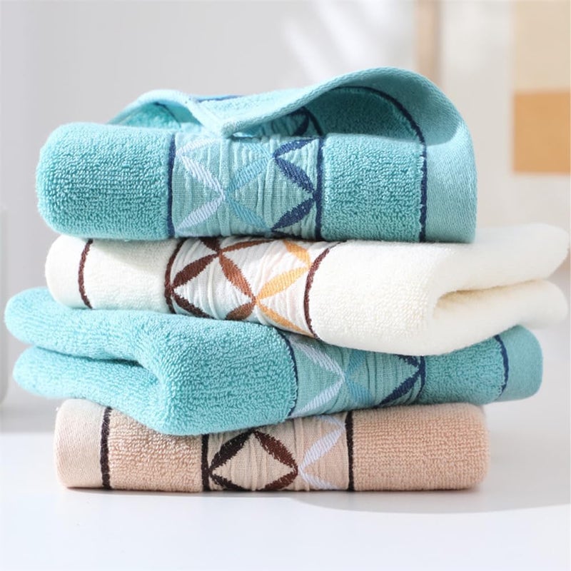 YARDHOBI 4 Pack Premium Hand Towels Set, 100% Ring Spun Cotton, Turkish Cotton Bath Towels Set, Lightweight and Highly Absorbent Towels for Bathroom, Travel, Camp, Spa (Beige, Blue, Curry, 13 x 29 inches) - Image 1