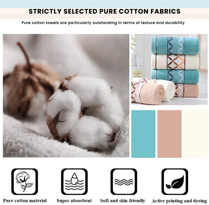 YARDHOBI 4 Pack Premium Hand Towels Set, 100% Ring Spun Cotton, Turkish Cotton Bath Towels Set, Lightweight and Highly Absorbent Towels for Bathroom, Travel, Camp, Spa (Beige, Blue, Curry, 13 x 29 inches) - Image 2
