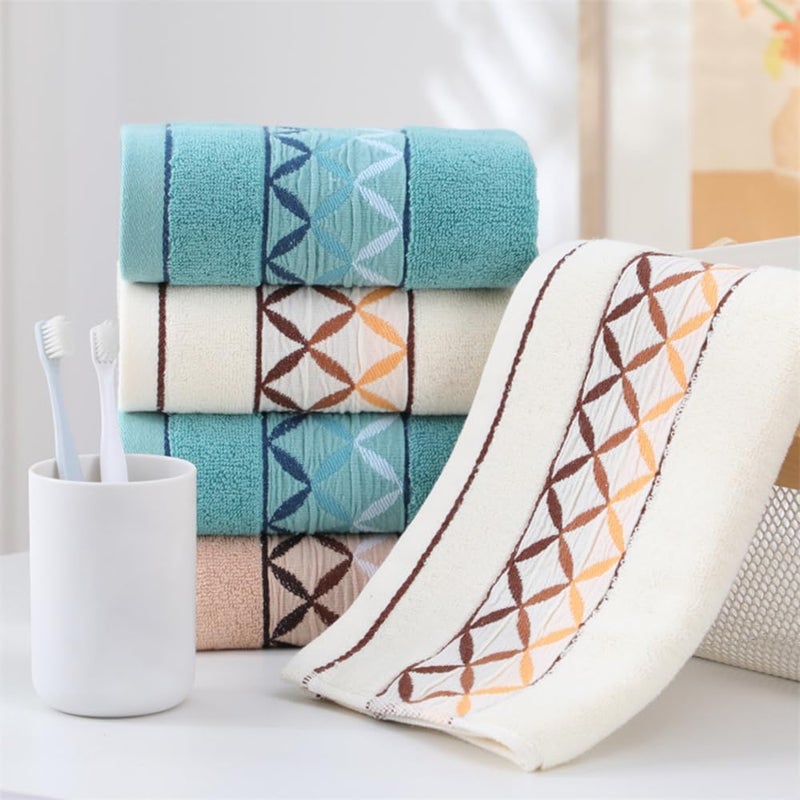 YARDHOBI 4 Pack Premium Hand Towels Set, 100% Ring Spun Cotton, Turkish Cotton Bath Towels Set, Lightweight and Highly Absorbent Towels for Bathroom, Travel, Camp, Spa (Beige, Blue, Curry, 13 x 29 inches) - Image 3